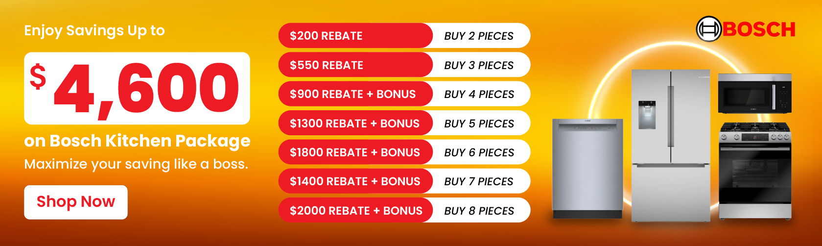 Bosch Kitchen Packages - Fall Savings Blowout